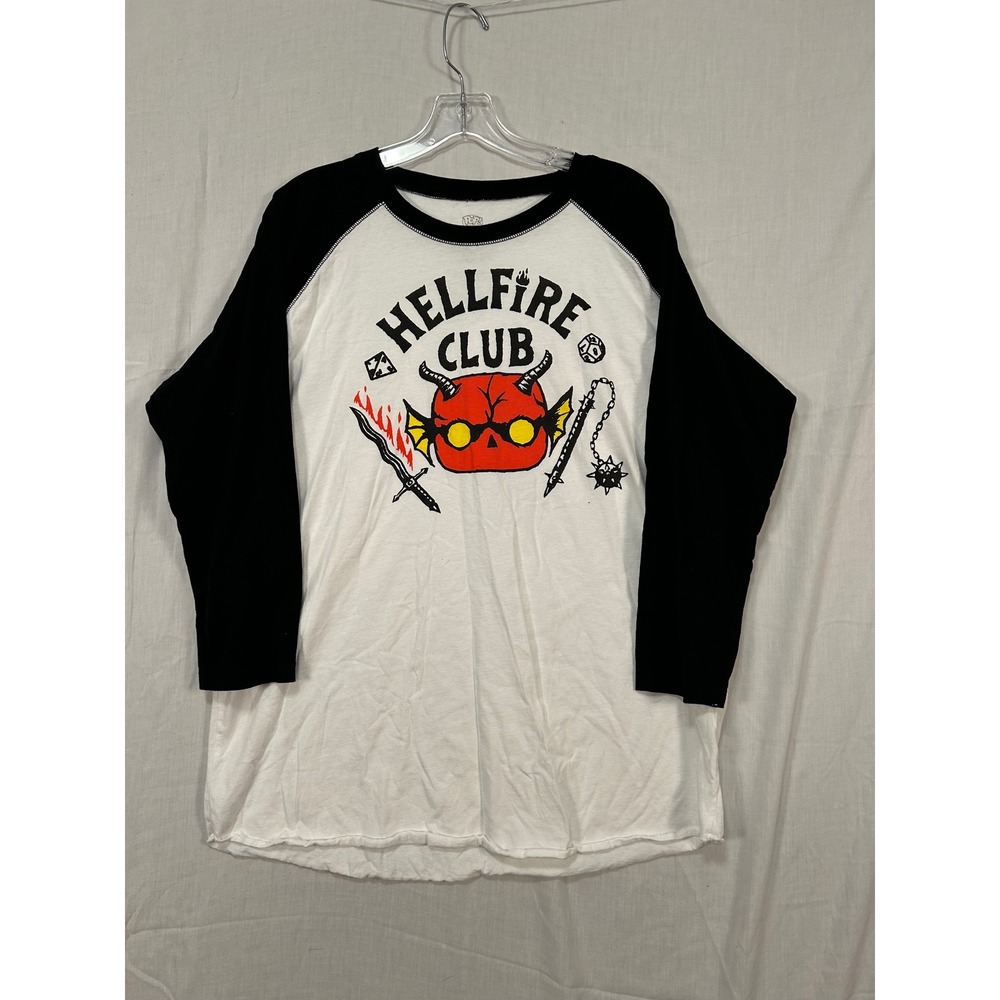 Stranger Things Hellfire Club Funko‎ Pop Raglan Baseball Tee Black White XL 2341